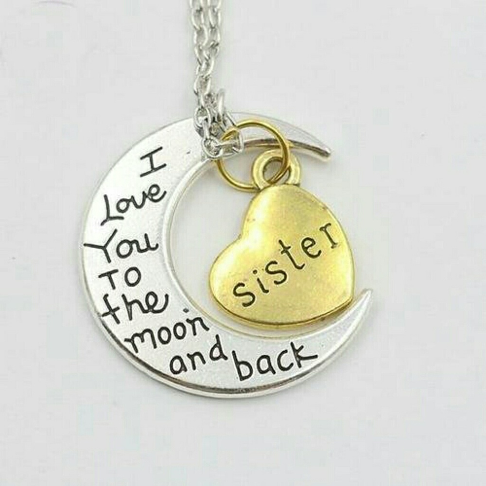 SISTER I LOVE YOU TO THE MOON & BACK NECKLACE